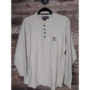 Polo Ralph Lauren Henley Men Med Adult Outdoors Pullover Crown Logo Buttons VTG